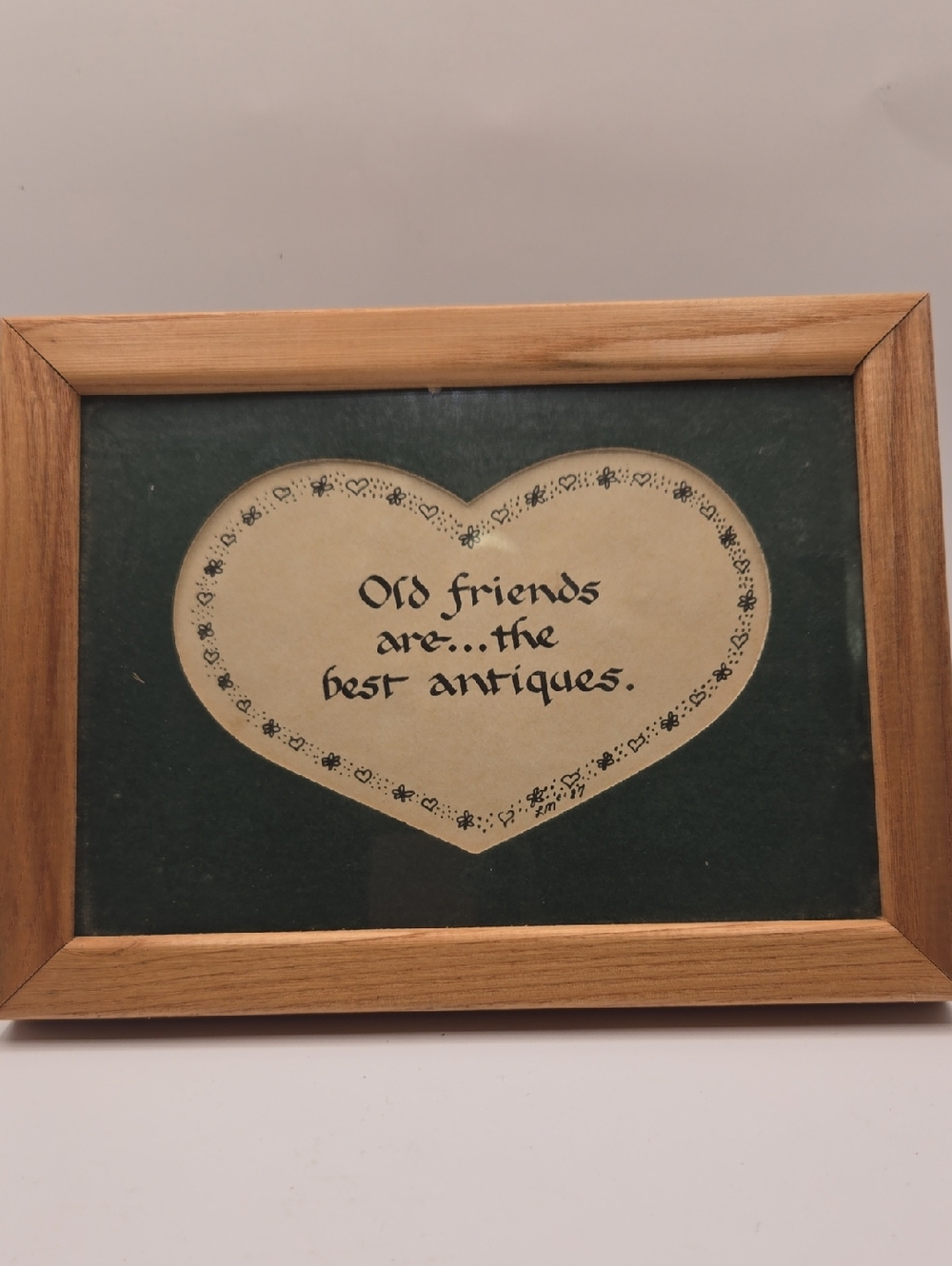 Wood Frame Heart Quote Wall Art - Green and Beige